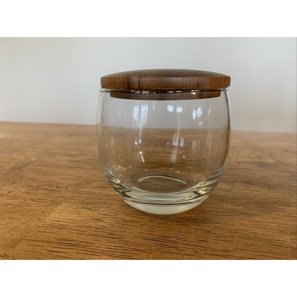 Vintage Oregon Myrtle Wood Small Glass‎ Jar Chalet Myrtlewood Portland Ashland - Picture 1 of 4